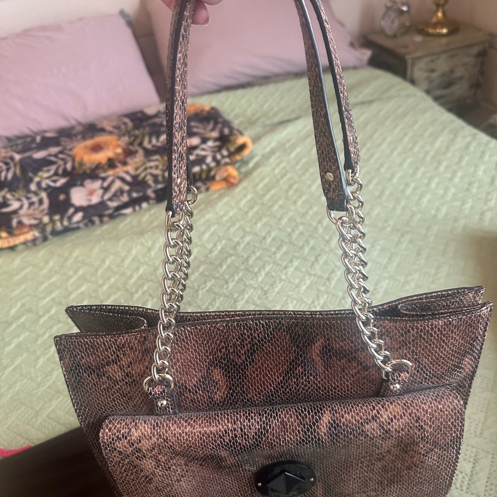 Kate Spade PXRU 3706 denee leather bag. Snakeskin effect leather Kate Spade tote - Picture 13 of 16